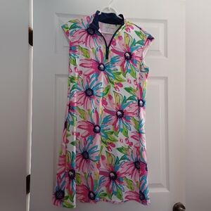 SanSoleil Womebs Sizr L Golf/Tennis Floral 50UPF Dress